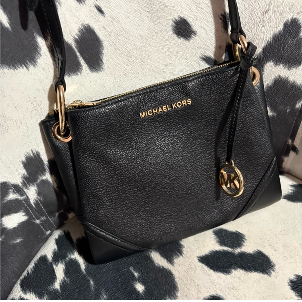 Michael Kors Black Leather Shoulder Bag